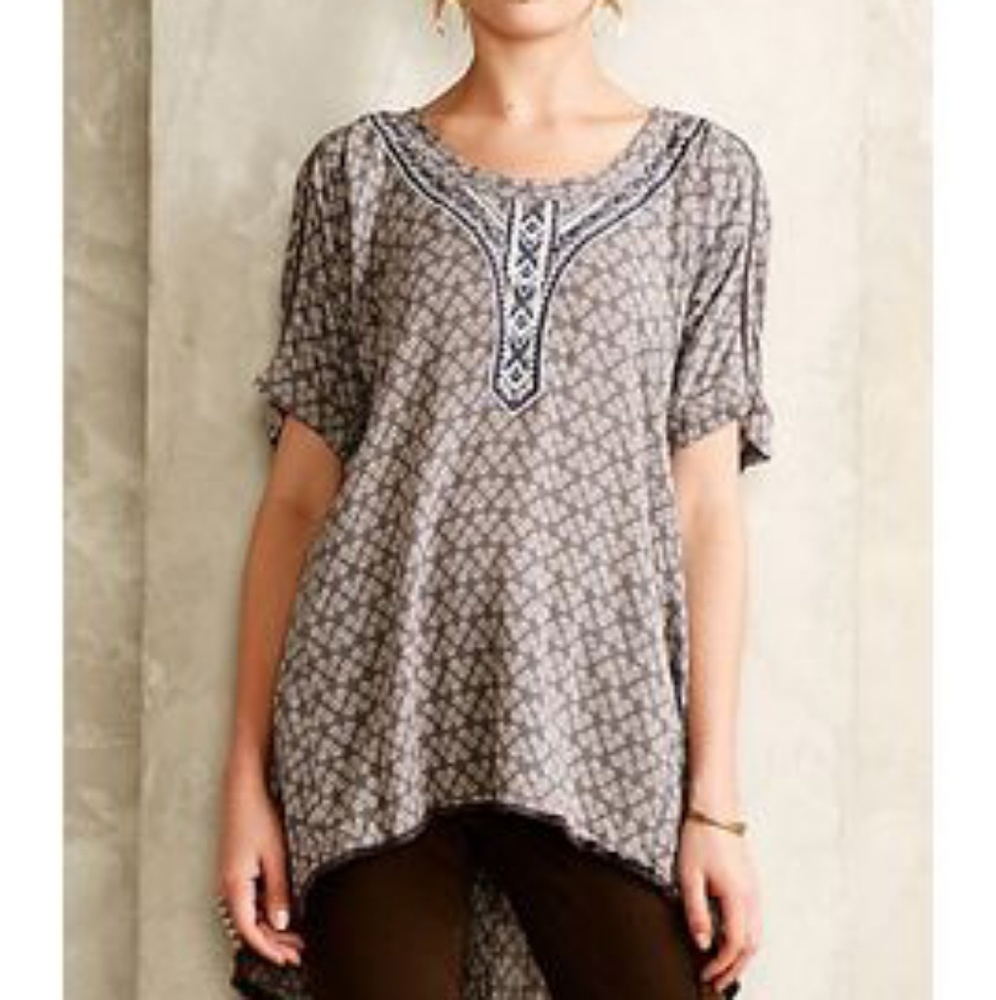 Anthropologie Holding Horses Aron Embroidered Tunic Top